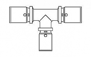 Oventrop Cofit P Прессовый тройник с уменьшенным отводом 32х26х32 мм