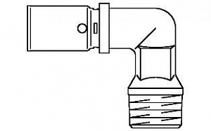 Oventrop Cofit P Прессовый угольник-переход с наружной резьбой 32х3,0 мм х R 1