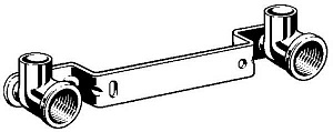 Монтажный узел Gemini под пайку с внутренней резьбой, ступенчатая крепежная планка (Модель 94476.1) DN 15 x 1/2", МР - 200 мм.
