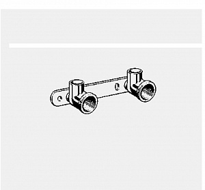 Монтажный узел Gemini под пайку с внутренней резьбой, плоская крепежная планка (Модель 94476.21) DN 15 x 1/2", МР - 80 мм.
